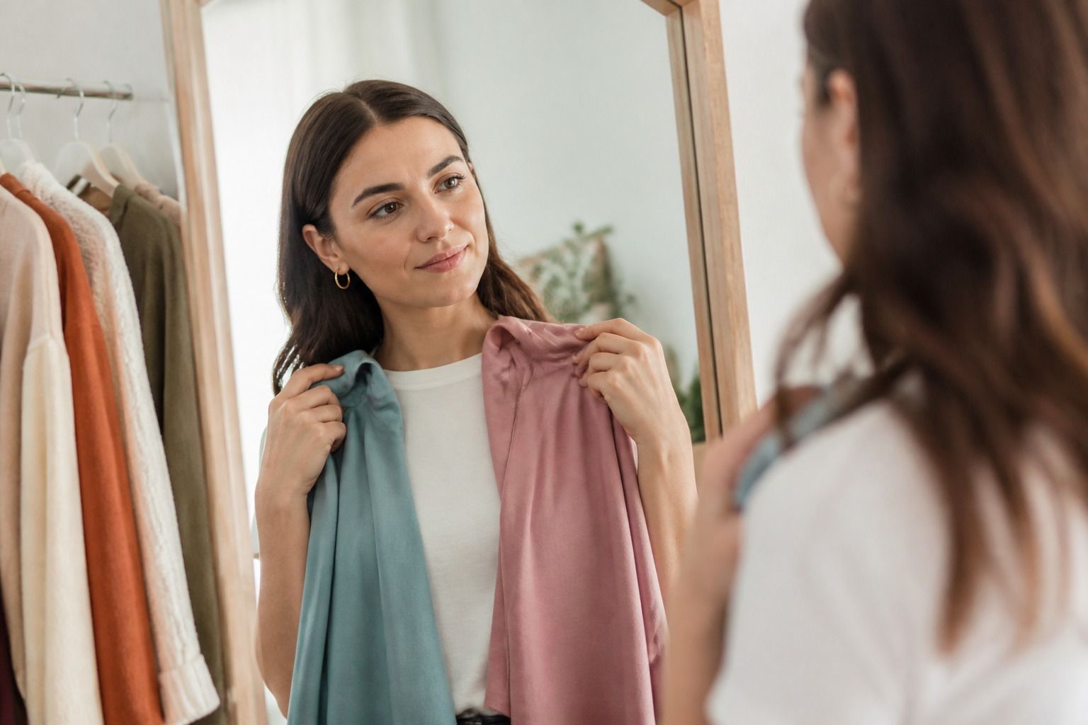 A practical wardrobe palette of neutral and accent fabric swatches