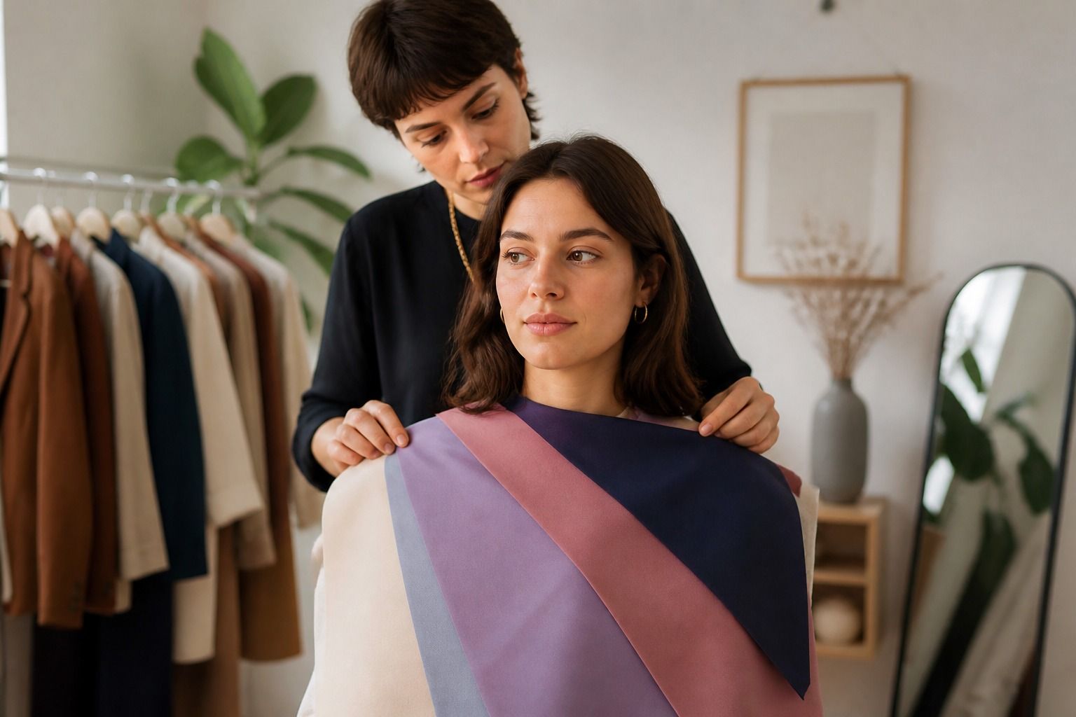 Fabric swatches in a range of personal color palettes